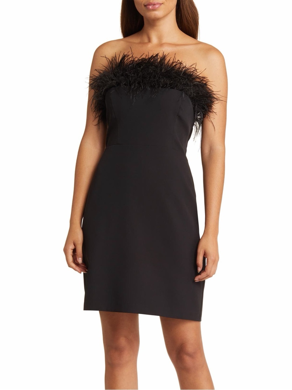 Sam Edelman Feather Trim Strapless Minidress